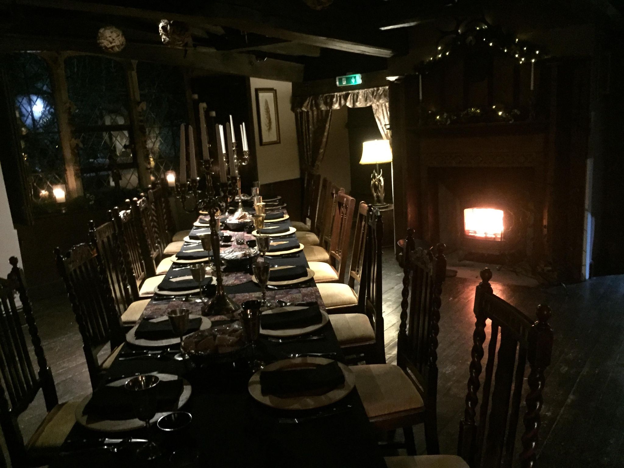 Rustic medieval set-up in the Oak Room